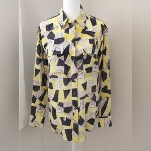 Equipment silk snake print button down shirt   XS